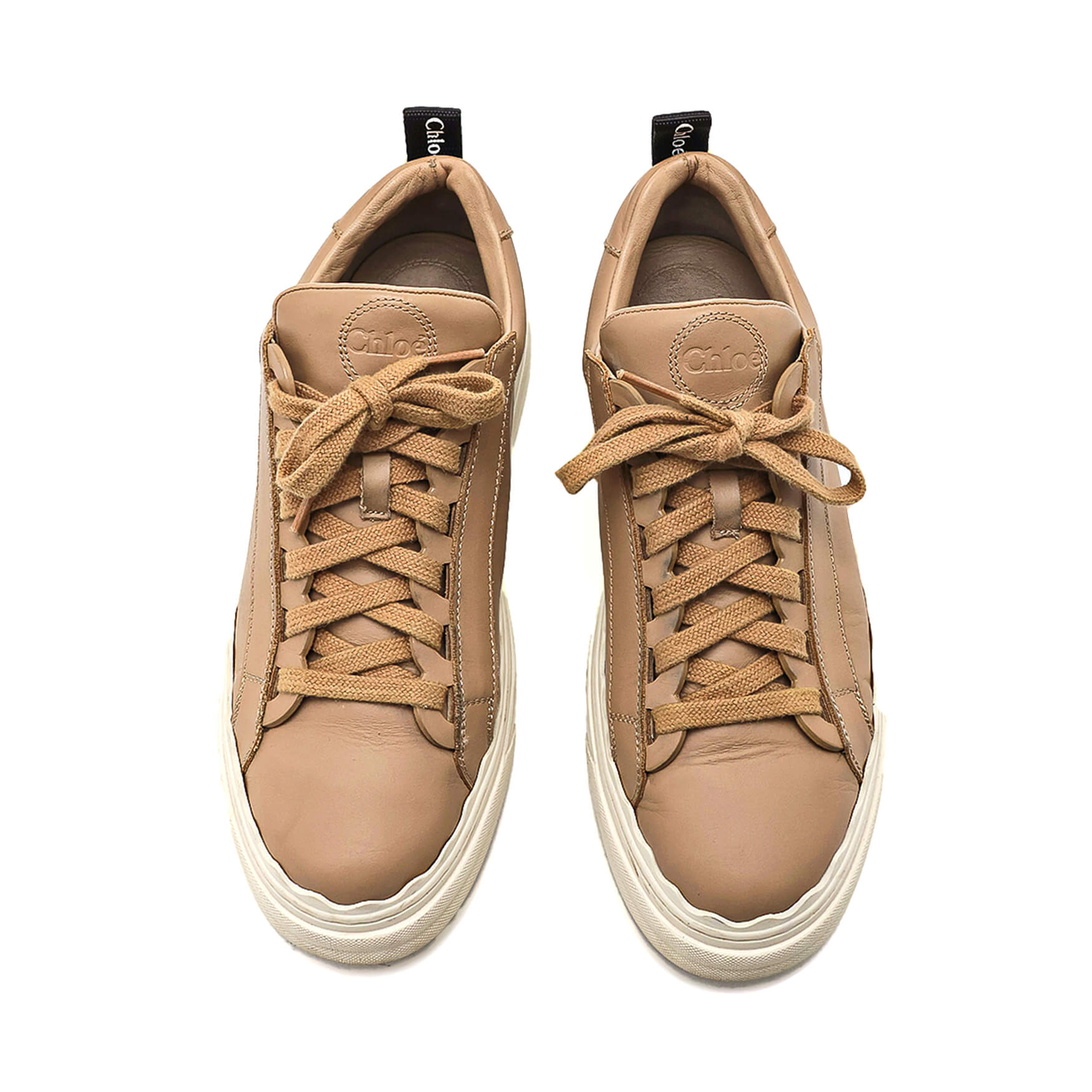 Chloe - Beige Leather Sneakers